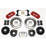 Wilwood 140-10952-DR AERO4 Rear P-Brake Kit 14.00in Drill Red Ford 8.8 w/2.5in Offset-5 Lug