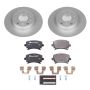 PowerStop ESK5666 Genuine Geomet Coated Rotors, ECE-R90 Brake Pads + Hardware Kit