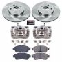 PowerStop KCOE3163 OE Stock Replacement Low-Dust Ceramic Brake Pad, Rotor and Caliper Kit