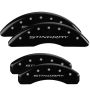 MGP 13084SSTYBK 4 Caliper Covers Engraved Front & Rear Stingray Black finish silver ch