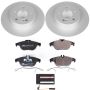PowerStop ESK5625 Genuine Geomet Coated Rotors, ECE-R90 Brake Pads + Hardware Kit