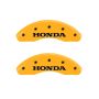MGP Front set 2 Caliper Covers Engraved Front Honda Yellow finish black ch