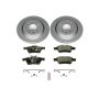 PowerStop ESK5698 Genuine Geomet Coated Rotors, ECE-R90 Brake Pads + Hardware Kit