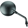 BikeMaster 600040 Round Mirror 6in Stem -10mm - Black