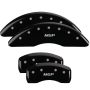 MGP 41008SMGPBK 4 Caliper Covers Engraved Front & Rear  Black finish silver ch