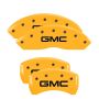MGP 34209SGMCYL 4 Caliper Covers Engraved Front & Rear GMC Yellow finish black ch