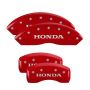 MGP 20199SHONRD 4 Caliper Covers Engraved Front & Rear Honda Red finish silver ch