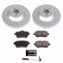 PowerStop CRK8194 Genuine Geomet Coated Rotor and Carbon-Fiber Ceramic Brake Pad Kit