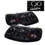 SPYDER 5010285 1PC Projector Headlights - LED Halo - Amber Reflector - Smoke