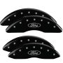 MGP 10235SFRDBK 4 Caliper Covers Engraved Front & Rear Oval logo/Ford Black finish silver ch