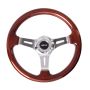 NRG Classic Wood Grain Steering Wheel (330mm) Wood Grain w/Chrome 3-Spoke Center