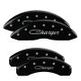 MGP 12088SCHSBK 4 Caliper Covers Engraved Front & Rear Cursive/Charger Black finish silver ch