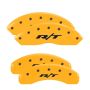 MGP 12200SRT1YL 4 Caliper Covers Engraved Front & Rear RT Yellow finish black ch