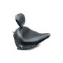 Mustang Motorcycle 79915 Mustang 00-15 Harley Softail Std Rear Tire Wide Touring Solo Seat w/Driver Backrest Studs- Black