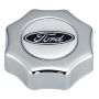 Ford Racing 302-230 Ford Oval Logo Oil Fill Cap: Screw In Type - Chrome Finish
