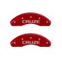 MGP Front set 2 Caliper Covers Engraved Front Cruze Red finish silver ch