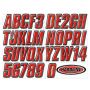 Hardline REBLK800 Boat Lettering Registration Kit 3 in. - 800 Red/Black