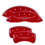 MGP 32005SCW1RD 4 Caliper Covers Engraved Front & Rear Style 1/Chrysler Wing Red finish silver ch