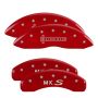 MGP 36014SLCSRD 4 Caliper Covers Engraved Front Lincoln Engraved Rear MKS Red finish silver ch
