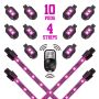 XKGLOW XK034002-P XK Glow Strips Single Color  LED Accent Light Motorcycle Kit Pink - 10xPod + 4x8In