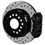 Wilwood 140-17120-D Chevy Monte Carlo Forged 4 Piston DynaPro Black Caliper HP32 VV D&S Rotor - 11.00x0.81