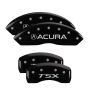 MGP 39016STSXBK 4 Caliper Covers Engraved Front Acura Engraved Rear TSX Black finish silver ch