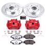 PowerStop KC5400-26 Z26 Street Performance Ceramic Brake Pad, Drilled Slotted Rotor, and Caliper Kit