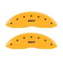 MGP 34207FMGPYL Front set 2 Caliper Covers Engraved Front  Yellow finish black ch