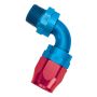 Russell Performance -12 AN Red/Blue 90 Deg Full Flow Swivel Pipe Thread Hose End (With 1/2in NPT)