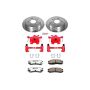 PowerStop KC1558-26 Z26 Street Performance Ceramic Brake Pad, Drilled Slotted Rotor, and Caliper Kit