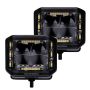 Go Rhino 750700322SCS Xplor Blackout Combo Series Cube Sideline LED Spot Lights w/ Amber 4x3 - Blk (Pair)
