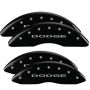 MGP 12124SDD4BK 4 Caliper Covers Engraved Front & Rear With out stripes/Dodge Black finish silver ch
