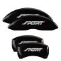 MGP 10229SSP1BK 4 Caliper Covers Engraved Front & Rear No bolts/Sport Black finish silver ch
