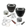 S&S Cycle 91-7502 84-99 BT w/ Stock Heads 88in 3 5/8in Big Bore Cylinder & Piston Kit - Wrinkle Black