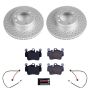 PowerStop ESK7195 Genuine Geomet Coated Rotors, ECE-R90 Brake Pads + Hardware Kit
