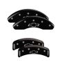 MGP 14026SBOWBK 4 Caliper Covers Engraved Front & Rear Bowtie Black finish silver ch