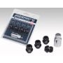 Rays 17 Hex Racing Nut Set L25 Short Type 12x1.25 - Black Chromate (16 Pieces)