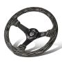 NRG RST-036MB-SA-H Reinforced Steering Wheel (350mm / 3in. Deep) Microfiber/Black Stitch w/5mm Matte Black Spokes
