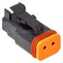 NAMZ DP-2B Deutsch DT Series 2-Wire Plug & Wedgelock - Black (Repl. HD 72112-94BK)