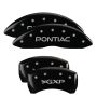 MGP 18011SPXPBK 4 Caliper Covers Engraved Front Pontiac Engraved Rear GXP Black finish silver ch