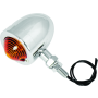 Bikers Choice 490160 Chrome Bullet Lite With Amber Lens 2 Inch Diameter Dual Filament Custom Stud Mount