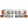 Raxiom S518302 99-06 GMC Sierra 1500 Axial Series OEM Style Rep Headlights- Chrome Housing (Clear Lens)