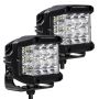 Go Rhino 750300323SCS Xplor Bright Series Sideline Cube LED Spot Light Kit (Surface Mount) 4x3 - Blk (Pair)