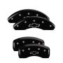 MGP 4 Caliper Covers Engraved Front & Rear Bowtie Black finish silver ch