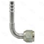 Four Seasons 11606 90 Degree Female Flare, Aluminum, Standard Diameter Barb and Clamp, A/C Fitting
