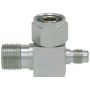 Four Seasons 12194 90 Degree Female O-Ring to Male Insert O-Ring with R12 Service Port, Steel, Adapter