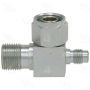 Four Seasons 12194 90 Degree Female O-Ring to Male Insert O-Ring with R12 Service Port, Steel, Adapter
