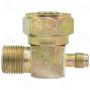 Four Seasons 12718 90 Degree Tube-O to Male Insert O-Ring with R134a Service Port, Steel, Adapter
