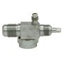 Four Seasons 12781 90 Degree Rotolock to Male Flare with R12 Service Port, Steel, Service Valve Adapter