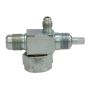 Four Seasons 12918 90 Degree Tube-O to Male Flare with R12 Service Port, Steel, Adapter, A/C Fitting